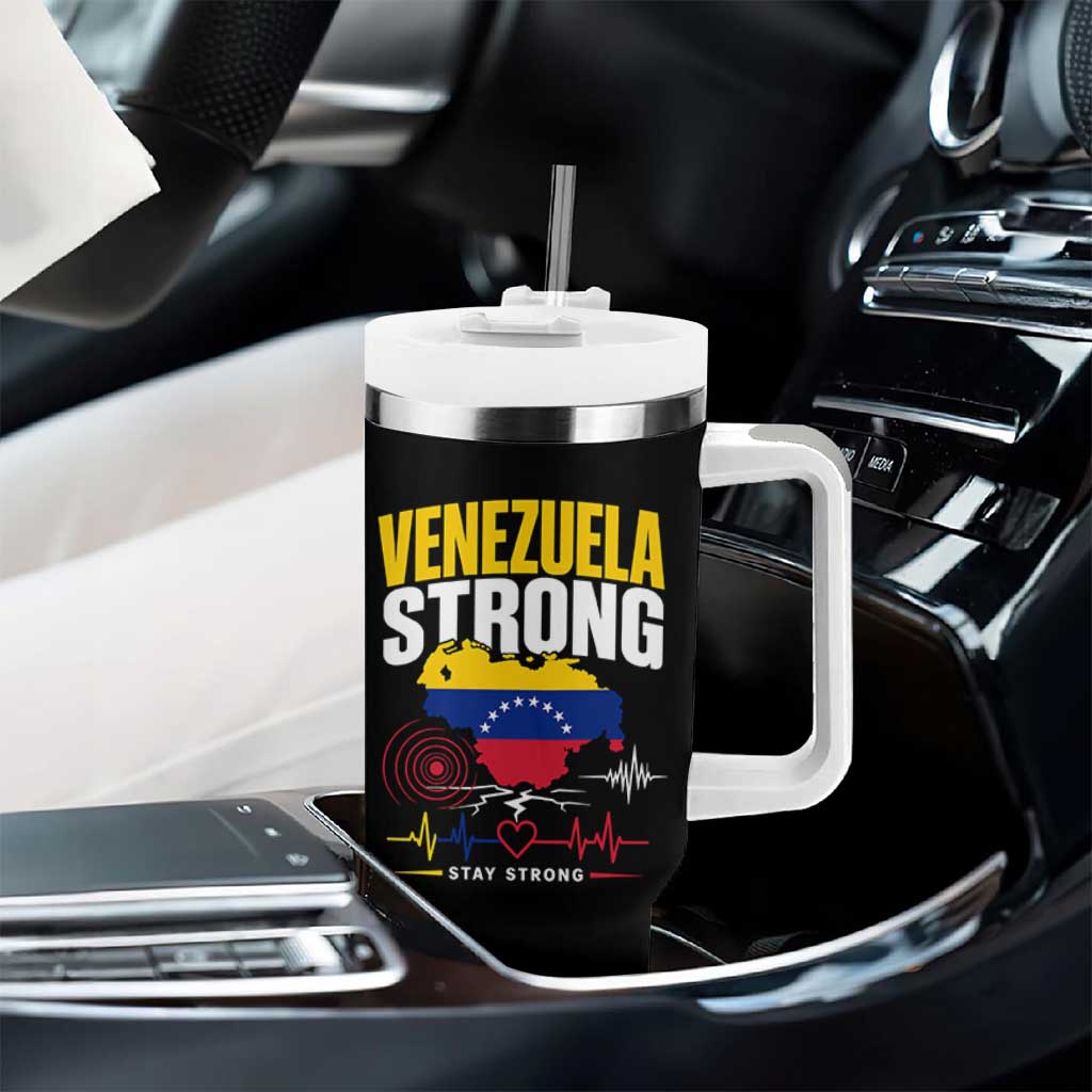 Venezuela Strong Support and Solidarity Tumbler With Handle Patriotic Venezuelan Flag Country Map