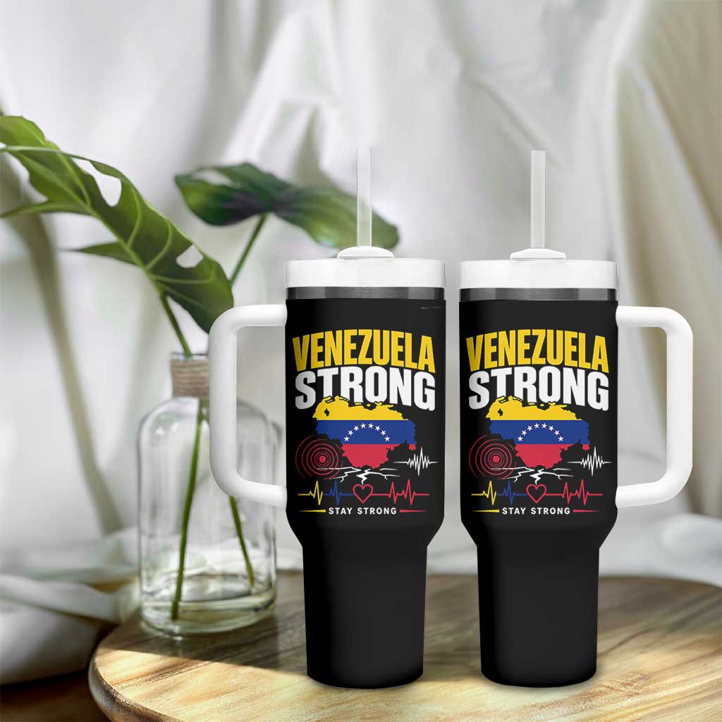 Venezuela Strong Support and Solidarity Tumbler With Handle Patriotic Venezuelan Flag Country Map