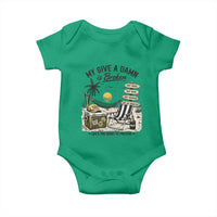 My Give A Damn Is Broken Funny Retirement Graphic Baby Onesie Beach Vacation IDGAF Chill Mode No Problem
