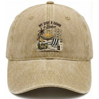 My Give A Damn Is Broken Funny Retirement Graphic Washed Cotton Baseball Cap Beach Vacation IDGAF Chill Mode No Problem