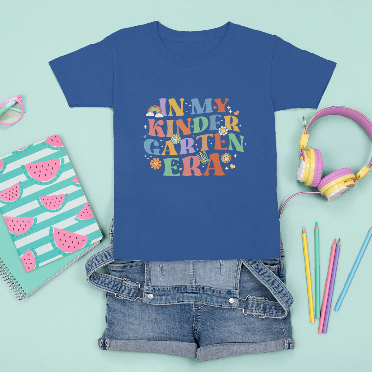 In My Kindergarten Era T Shirt For Kid First Day Of Kinder Retro Groovy - Wonder Print Shop