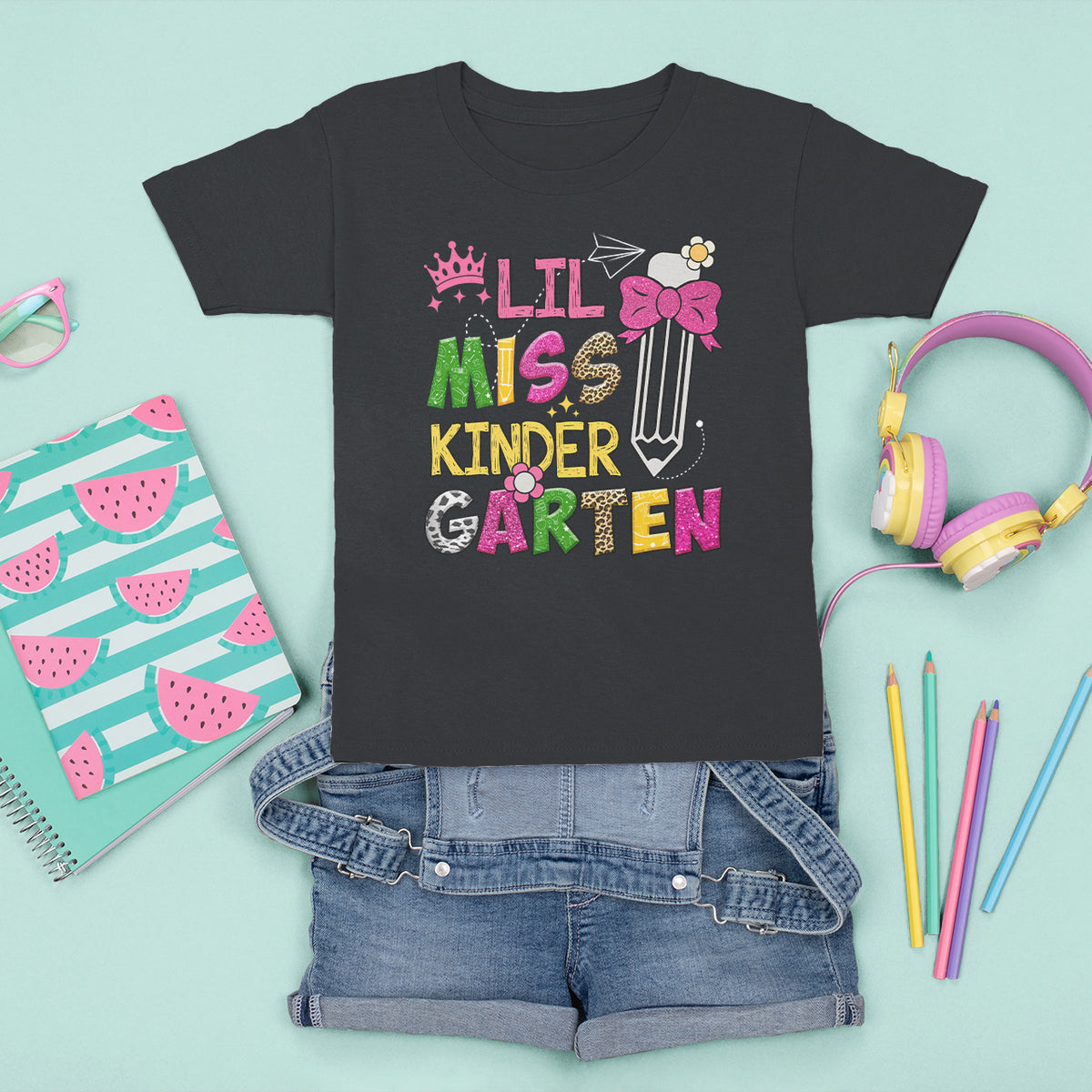 Lil Miss Kindergarten T Shirt For Kid Cute Kinder Girl Era - Wonder Print Shop