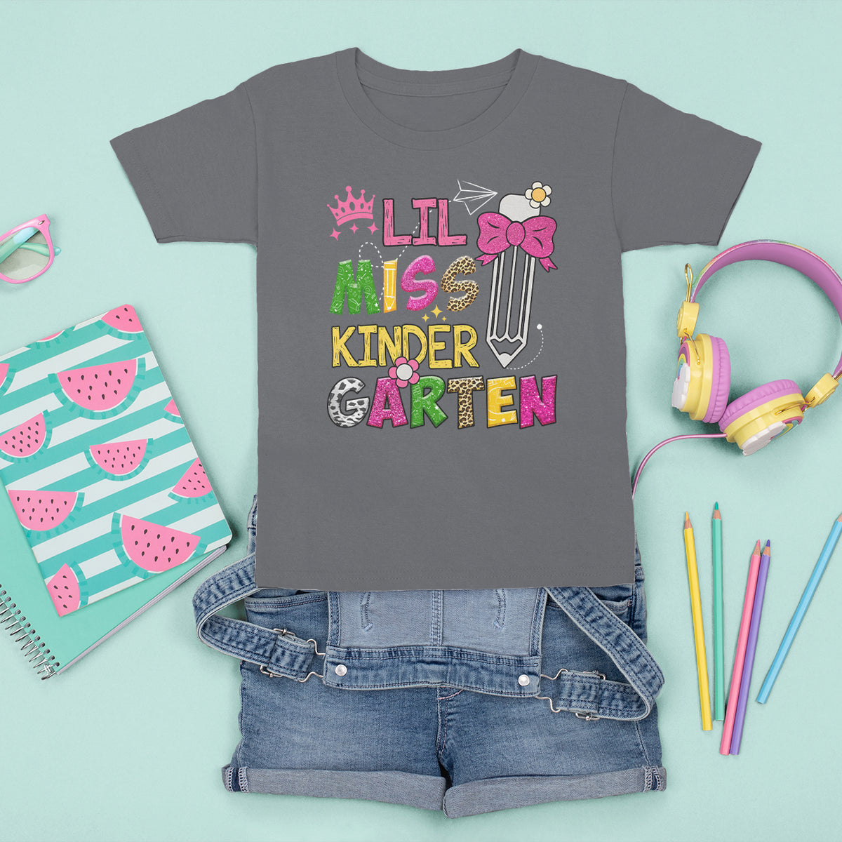 Lil Miss Kindergarten T Shirt For Kid Cute Kinder Girl Era - Wonder Print Shop