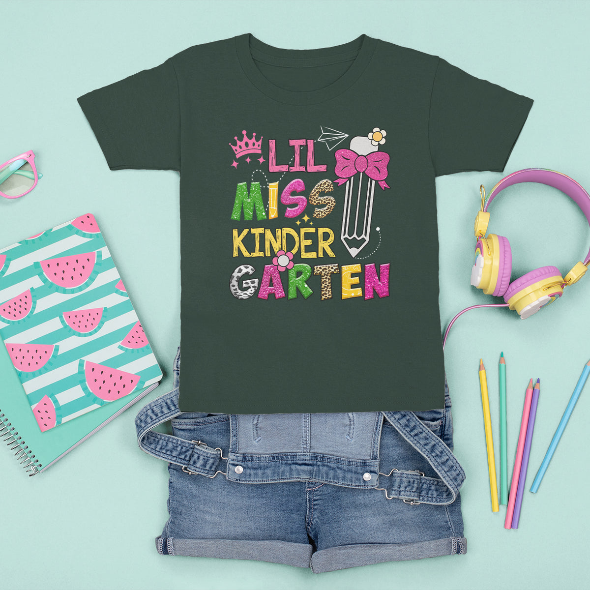 Lil Miss Kindergarten T Shirt For Kid Cute Kinder Girl Era - Wonder Print Shop