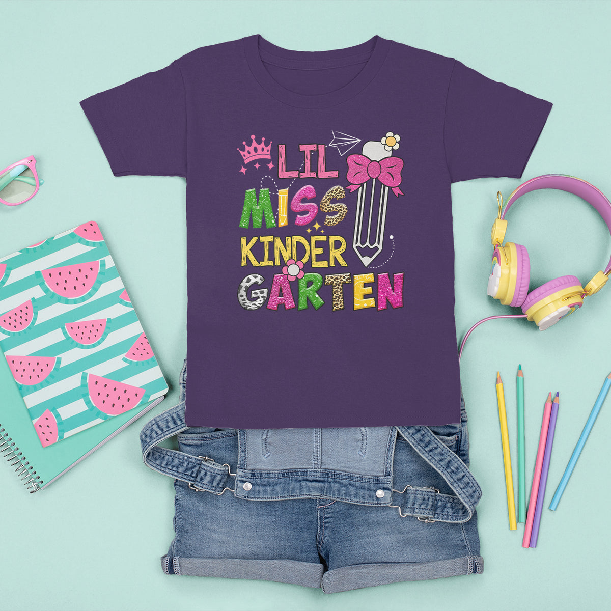 Lil Miss Kindergarten T Shirt For Kid Cute Kinder Girl Era - Wonder Print Shop