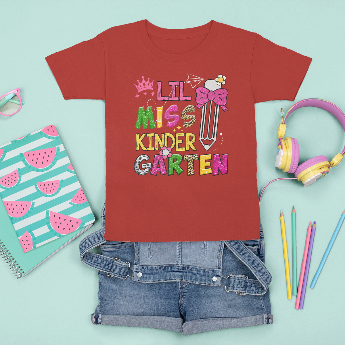 Lil Miss Kindergarten T Shirt For Kid Cute Kinder Girl Era - Wonder Print Shop