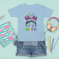 Lil Miss Kindergarten T Shirt For Kid Cute Kinder Girl Era Hair Bun - Wonder Print Shop