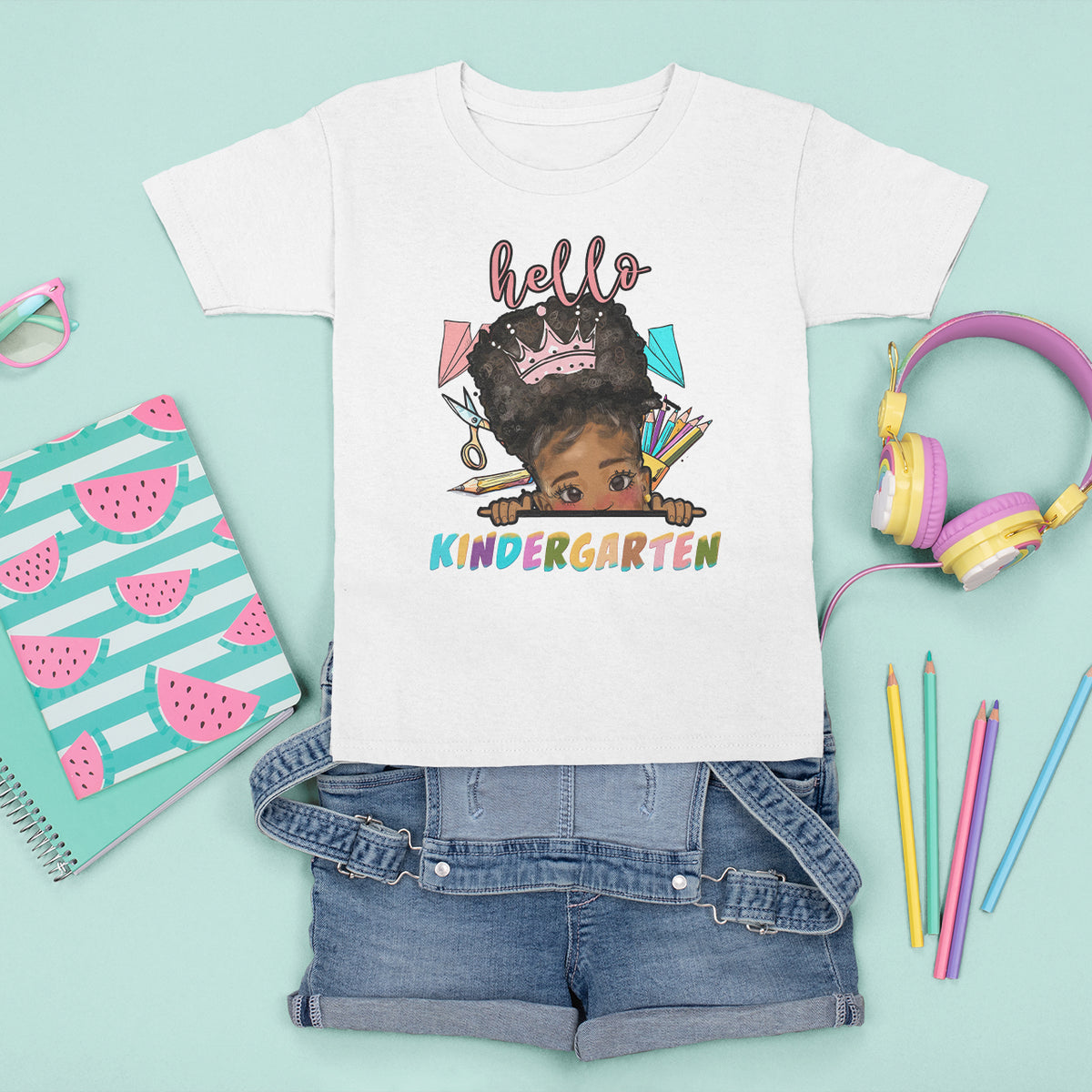 Hello Kindergarten T Shirt For Kid Cute Melanin Little Girl Kinder Era - Wonder Print Shop
