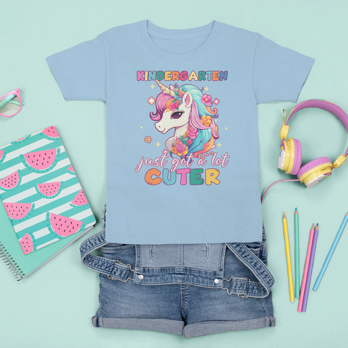 Cute Kindergarten Unicorn T Shirt For Kid Just Got A Lot Cuter Kinder Girl - Wonder Print Shop