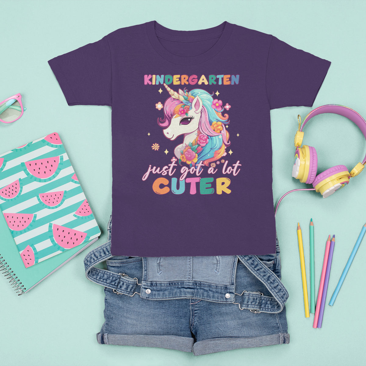 Cute Kindergarten Unicorn T Shirt For Kid Just Got A Lot Cuter Kinder Girl - Wonder Print Shop