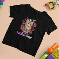 Cute Kindergarten Cat T Shirt For Kid Hello Kinder 1st Day Of School - Wonder Print Shop