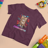 Cute Kindergarten Cat T Shirt For Kid Hello Kinder 1st Day Of School - Wonder Print Shop