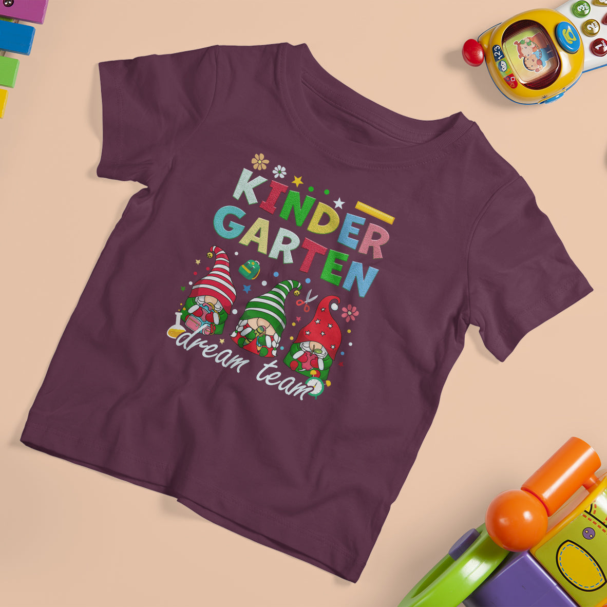 Kindergarten Gnomes T Shirt For Kid Dream Team Kinder Kids 1st Day Of School - Wonder Print Shop