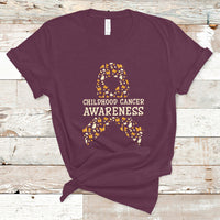 Childhood Cancer Awareness T Shirt Butterfly Gold Ribbon Support Raise - Wonder Print Shop