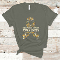Childhood Cancer Awareness T Shirt Butterfly Gold Ribbon Support Raise - Wonder Print Shop