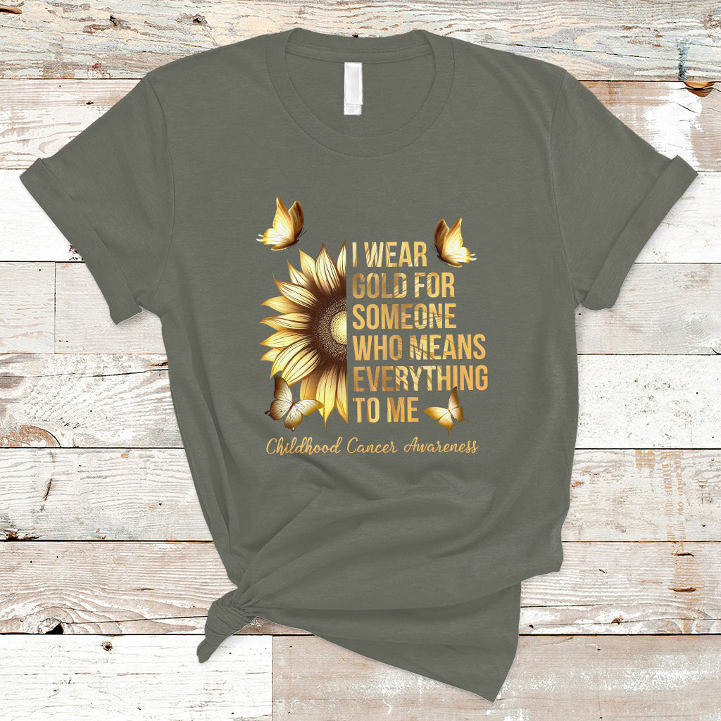 Childhood Cancer Awareness T Shirt I Wear Gold For Someone Means Everything - Wonder Print Shop