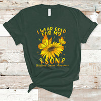 Childhood Cancer Awareness T Shirt I Wear Gold For My Son Sunflower - Wonder Print Shop