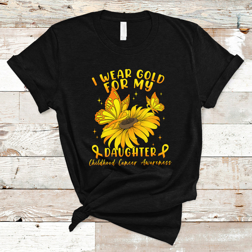 Childhood Cancer Awareness T Shirt I Wear Gold For My Daughter - Wonder Print Shop