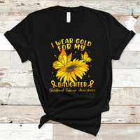 Childhood Cancer Awareness T Shirt I Wear Gold For My Daughter - Wonder Print Shop