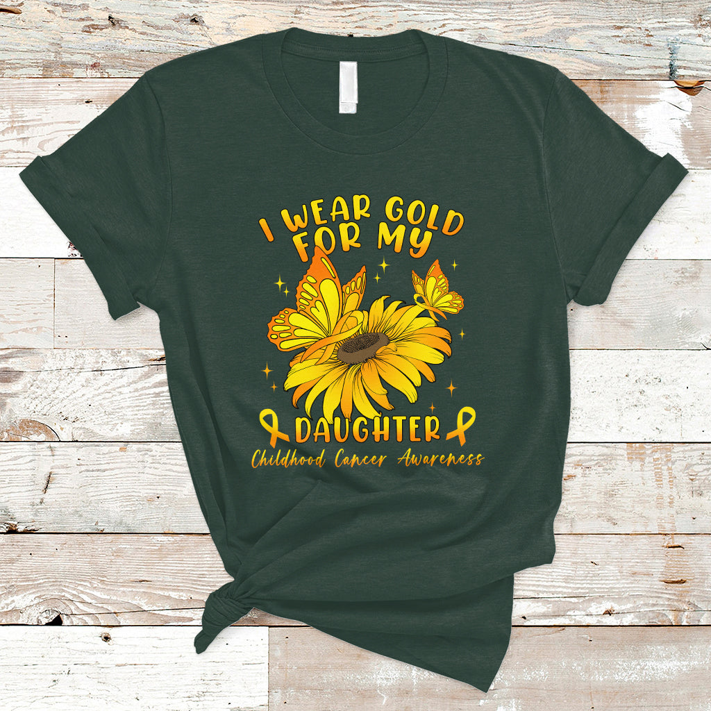 Childhood Cancer Awareness T Shirt I Wear Gold For My Daughter - Wonder Print Shop