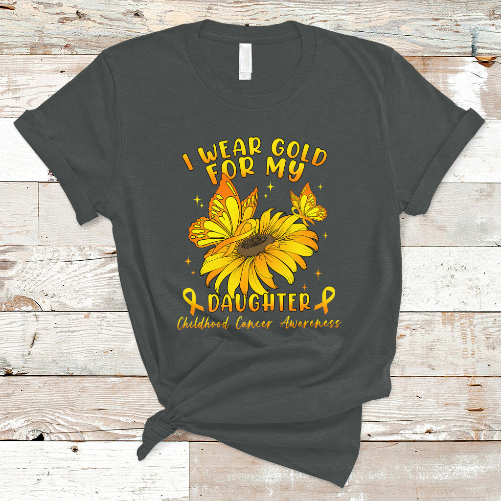 Childhood Cancer Awareness T Shirt I Wear Gold For My Daughter - Wonder Print Shop