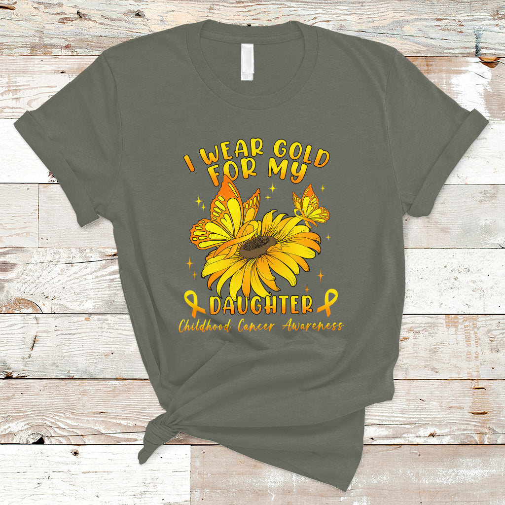 Childhood Cancer Awareness T Shirt I Wear Gold For My Daughter - Wonder Print Shop