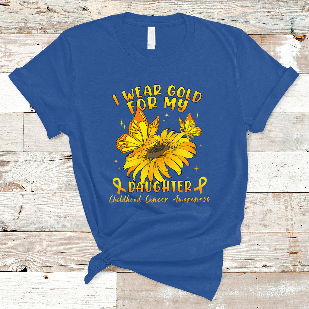 Childhood Cancer Awareness T Shirt I Wear Gold For My Daughter - Wonder Print Shop
