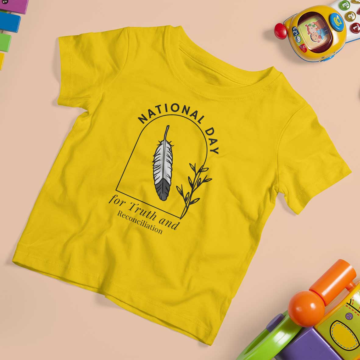 Orange Shirt Day T Shirt For Kid National Day For Truth And Reconciliation Native Feather - Wonder Print Shop
