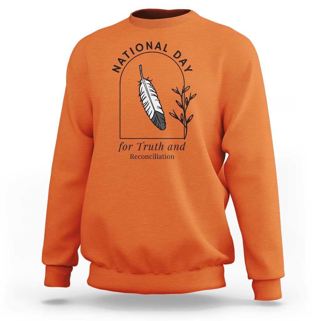 Orange Shirt Day Sweatshirt National Day For Truth And Reconciliation Native Feather - Wonder Print Shop