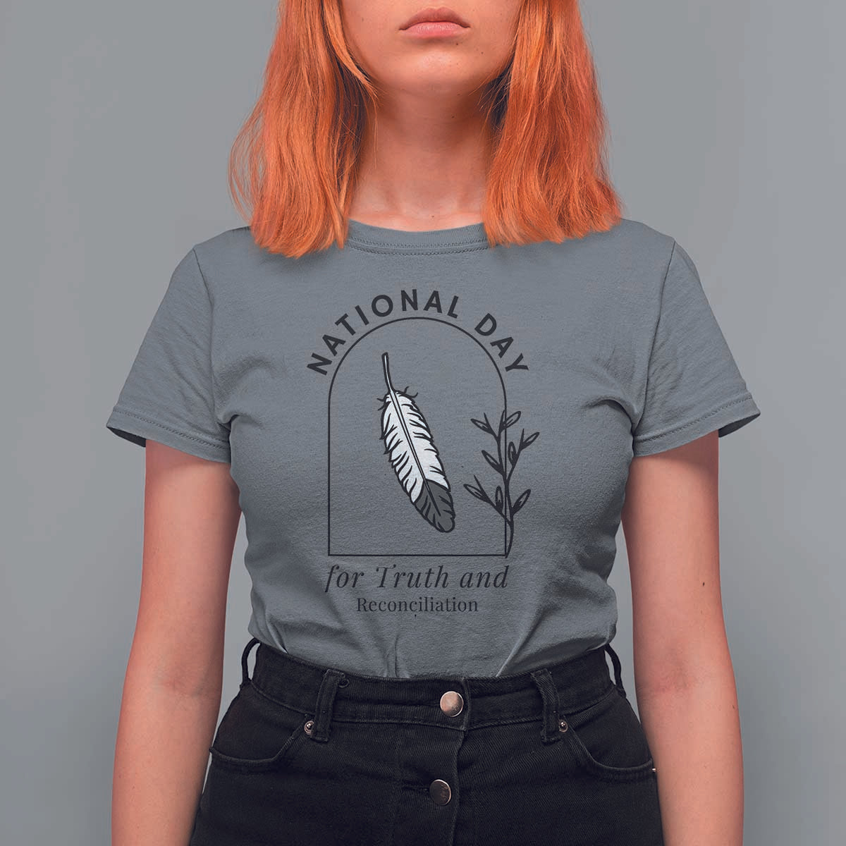 Orange Shirt Day T Shirt For Women National Day For Truth And Reconciliation Native Feather - Wonder Print Shop