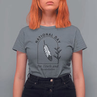 Orange Shirt Day T Shirt For Women National Day For Truth And Reconciliation Native Feather - Wonder Print Shop