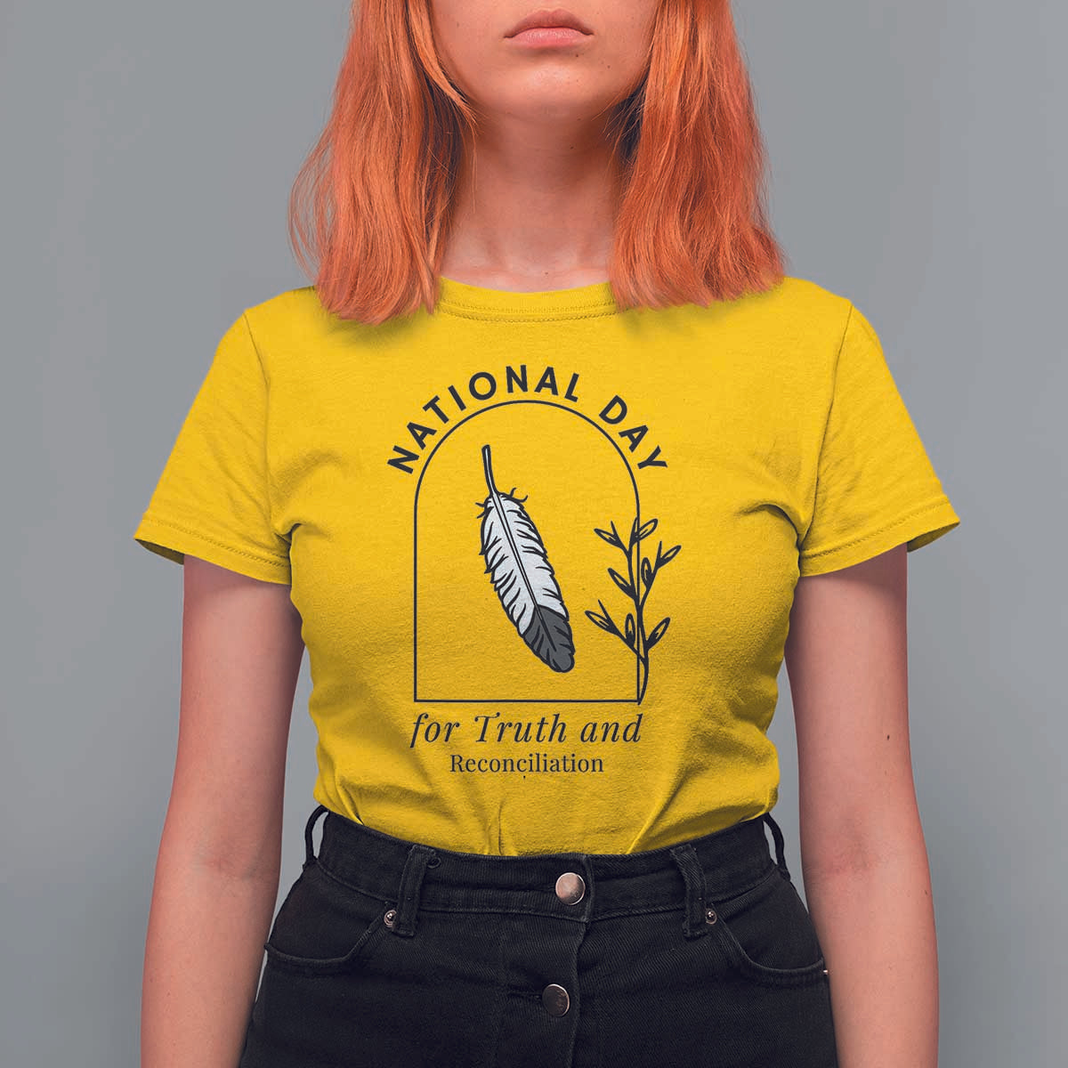 Orange Shirt Day T Shirt For Women National Day For Truth And Reconciliation Native Feather - Wonder Print Shop