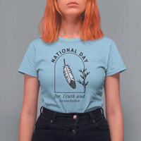 Orange Shirt Day T Shirt For Women National Day For Truth And Reconciliation Native Feather - Wonder Print Shop