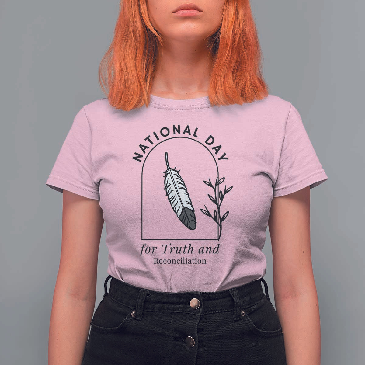 Orange Shirt Day T Shirt For Women National Day For Truth And Reconciliation Native Feather - Wonder Print Shop