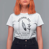 Orange Shirt Day T Shirt For Women National Day For Truth And Reconciliation Native Feather - Wonder Print Shop