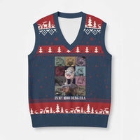 In My Moo Deng Era V-Neck Knit Sweater Vest Cute Pygmy Hippo - Wonder Print Shop
