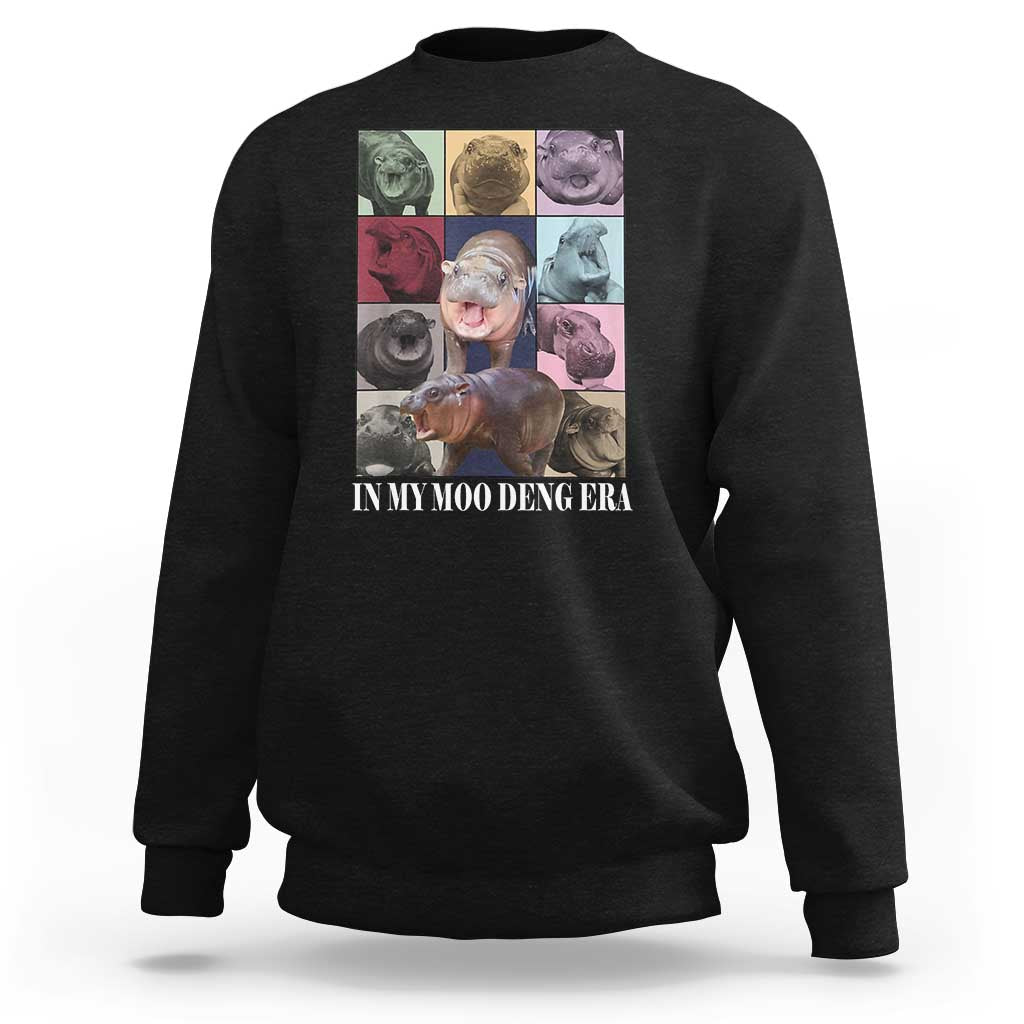 In My Moo Deng Era Sweatshirt Cute Pygmy Hippo - Wonder Print Shop