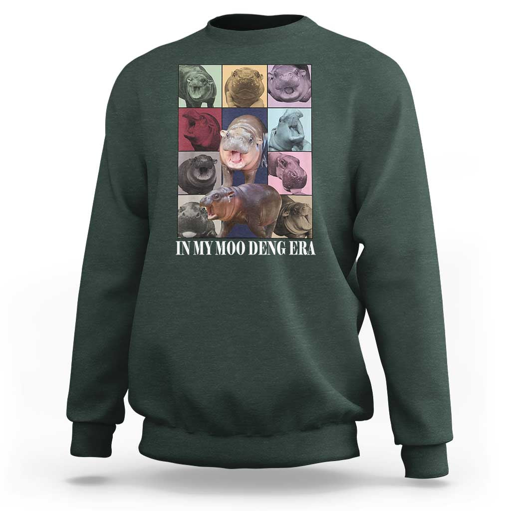 In My Moo Deng Era Sweatshirt Cute Pygmy Hippo - Wonder Print Shop