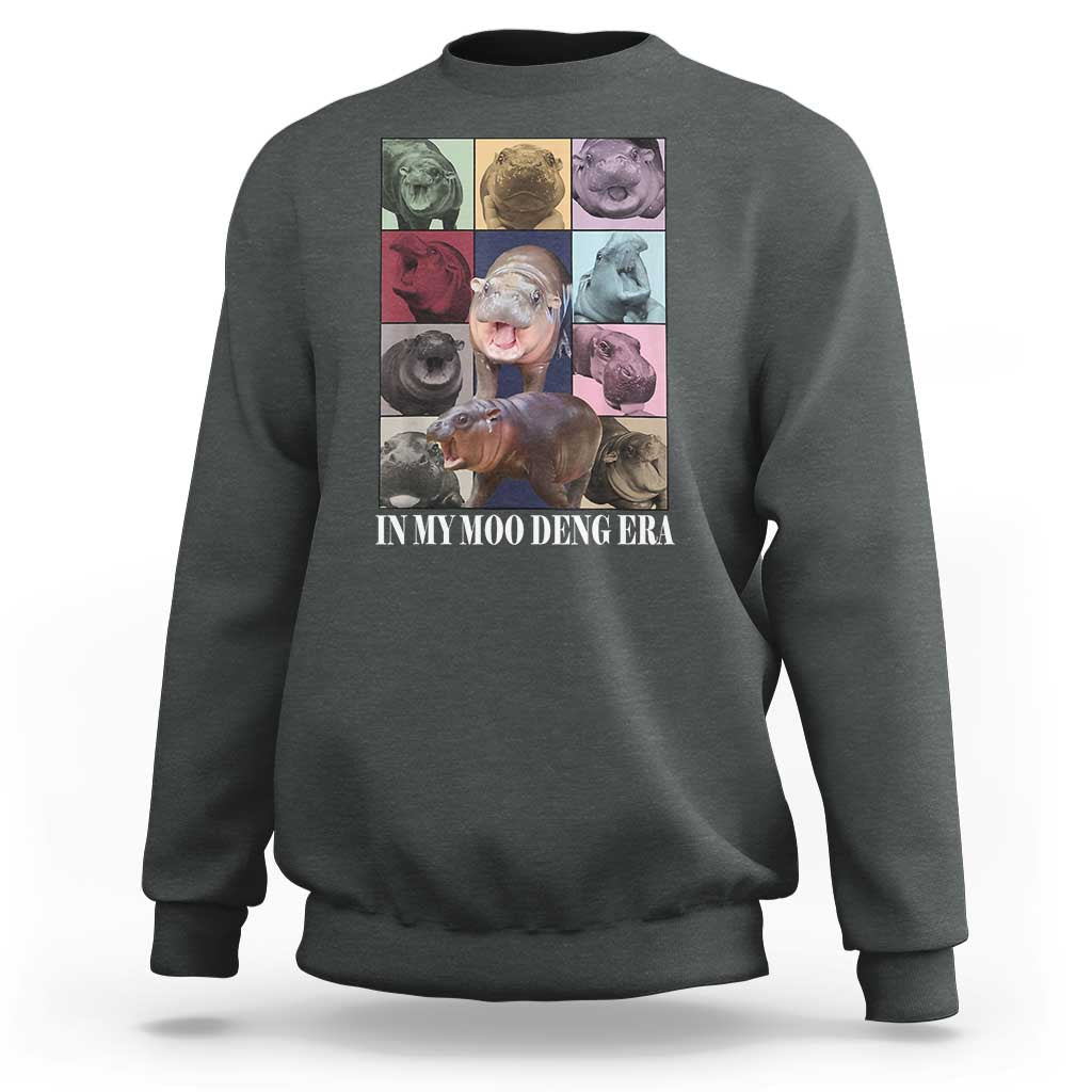 In My Moo Deng Era Sweatshirt Cute Pygmy Hippo - Wonder Print Shop