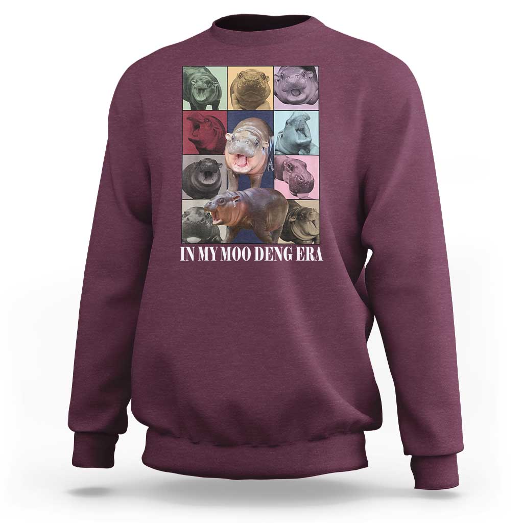 In My Moo Deng Era Sweatshirt Cute Pygmy Hippo - Wonder Print Shop