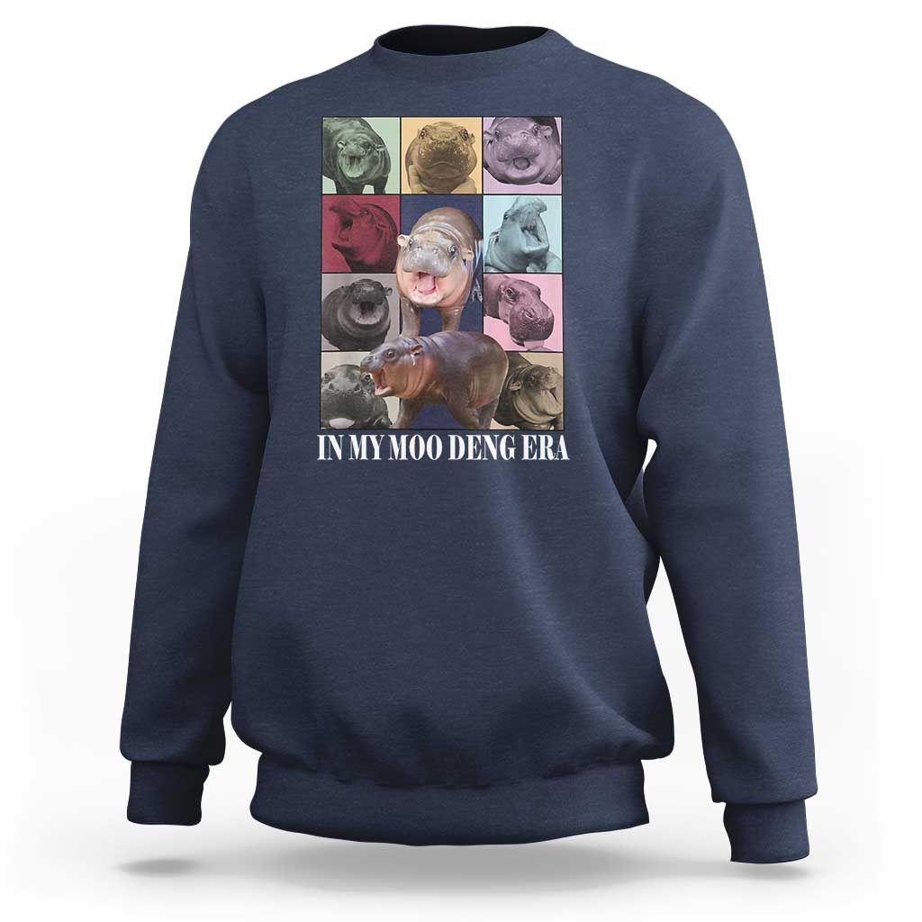 In My Moo Deng Era Sweatshirt Cute Pygmy Hippo - Wonder Print Shop