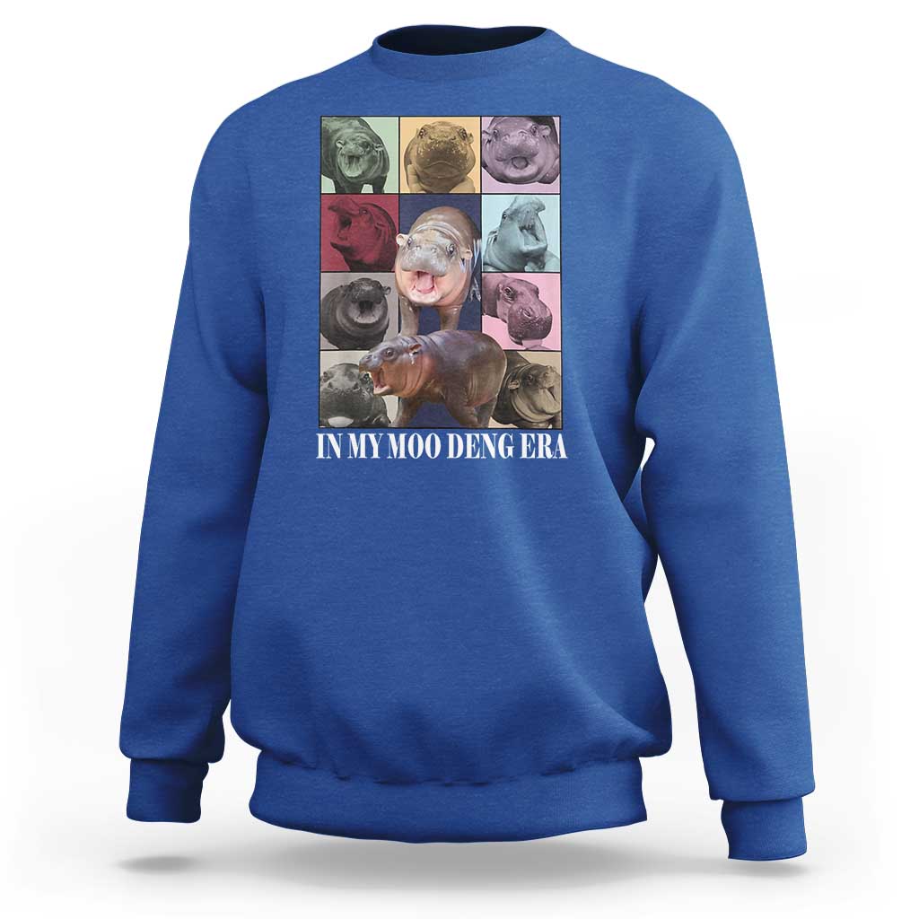 In My Moo Deng Era Sweatshirt Cute Pygmy Hippo - Wonder Print Shop