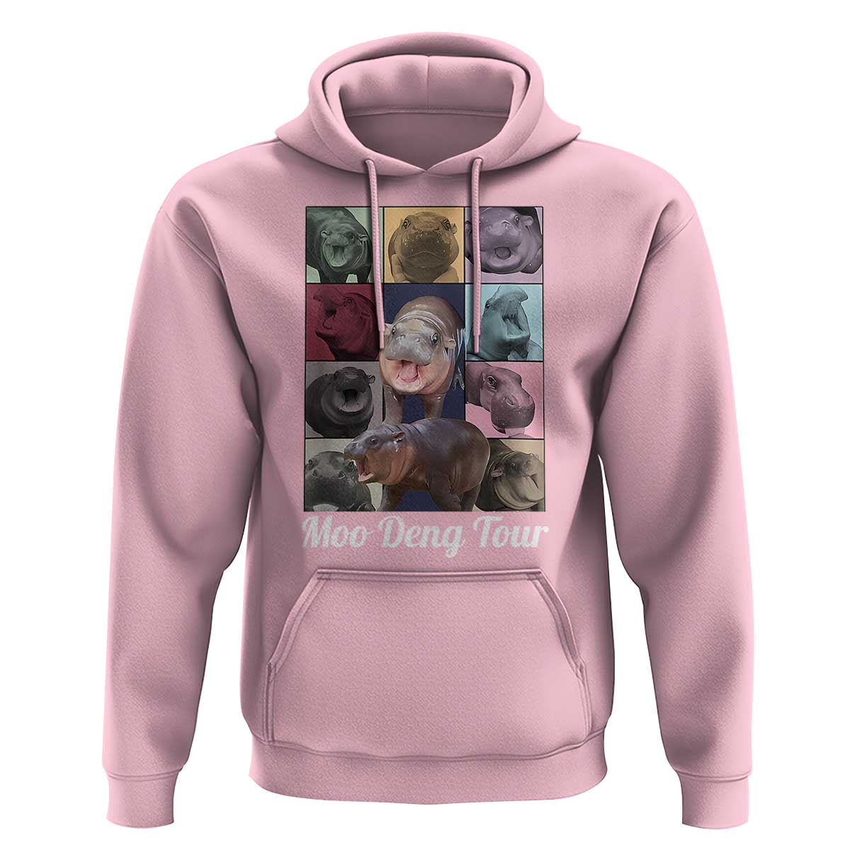 Baby Hippo Moo Deng Tour Hoodie Bouncy Cute Pygmy Hippopotamus