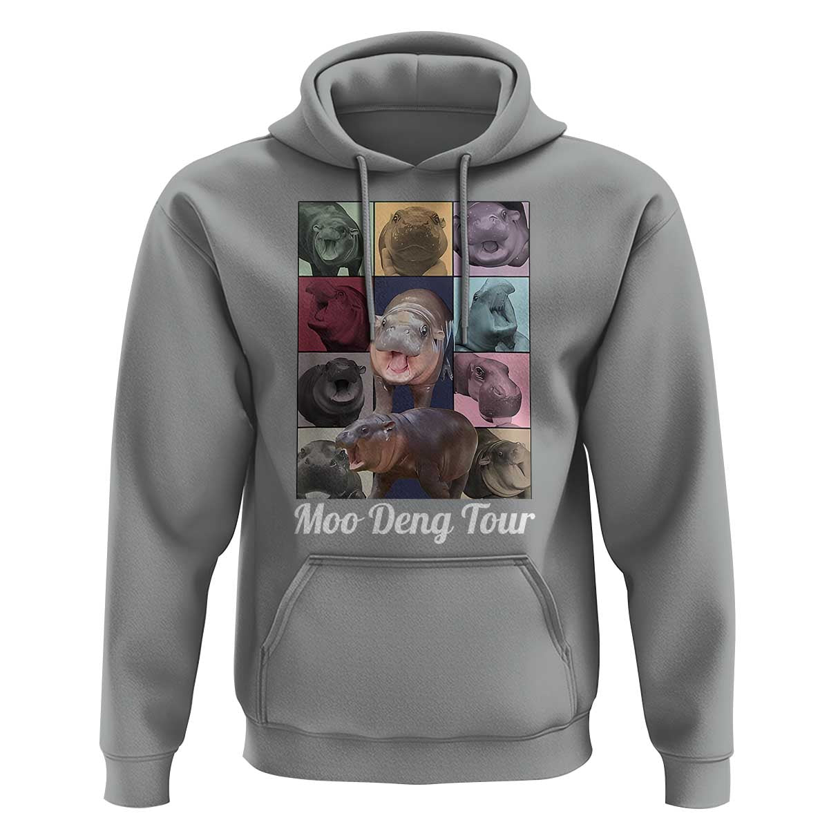 Baby Hippo Moo Deng Tour Hoodie Bouncy Cute Pygmy Hippopotamus
