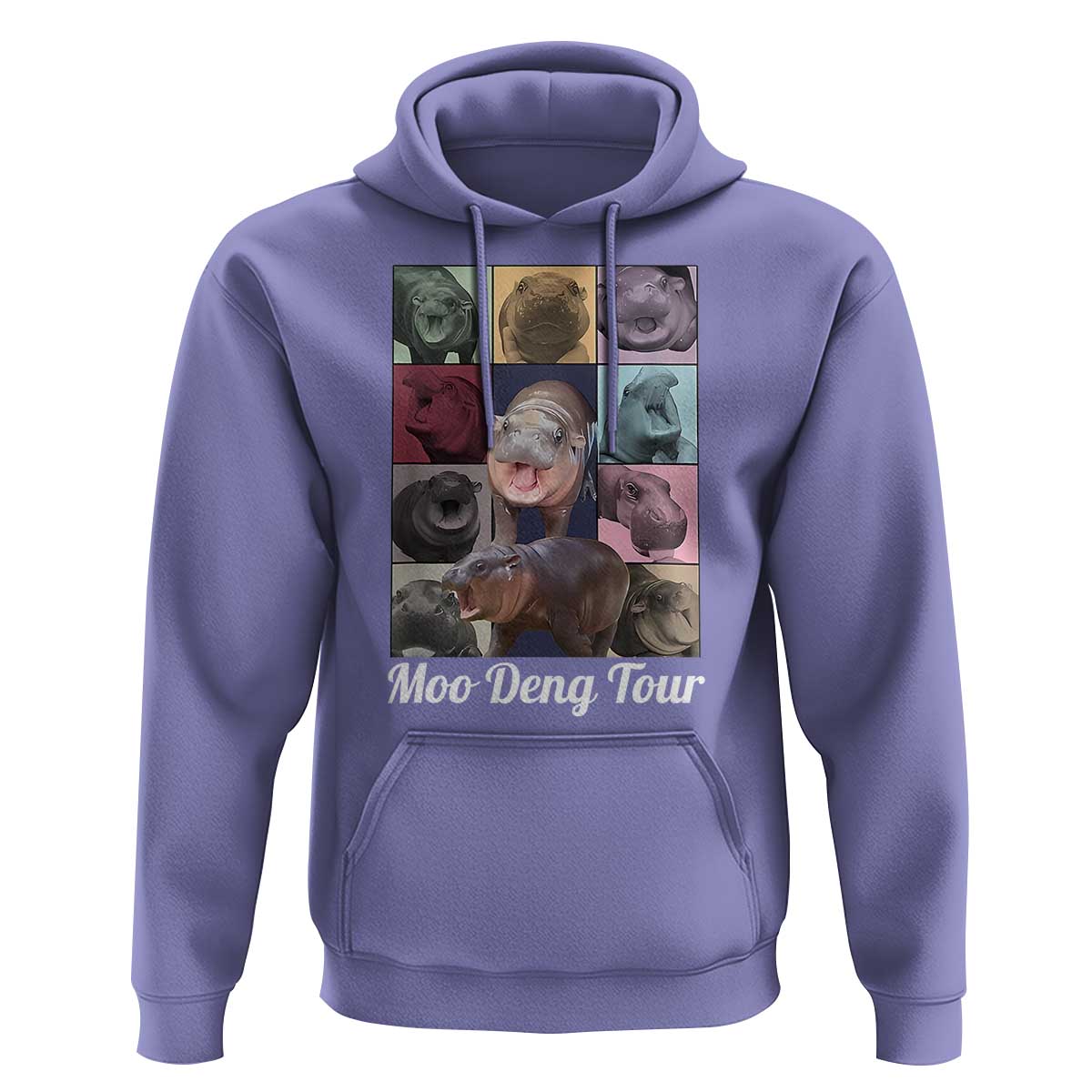 Baby Hippo Moo Deng Tour Hoodie Bouncy Cute Pygmy Hippopotamus