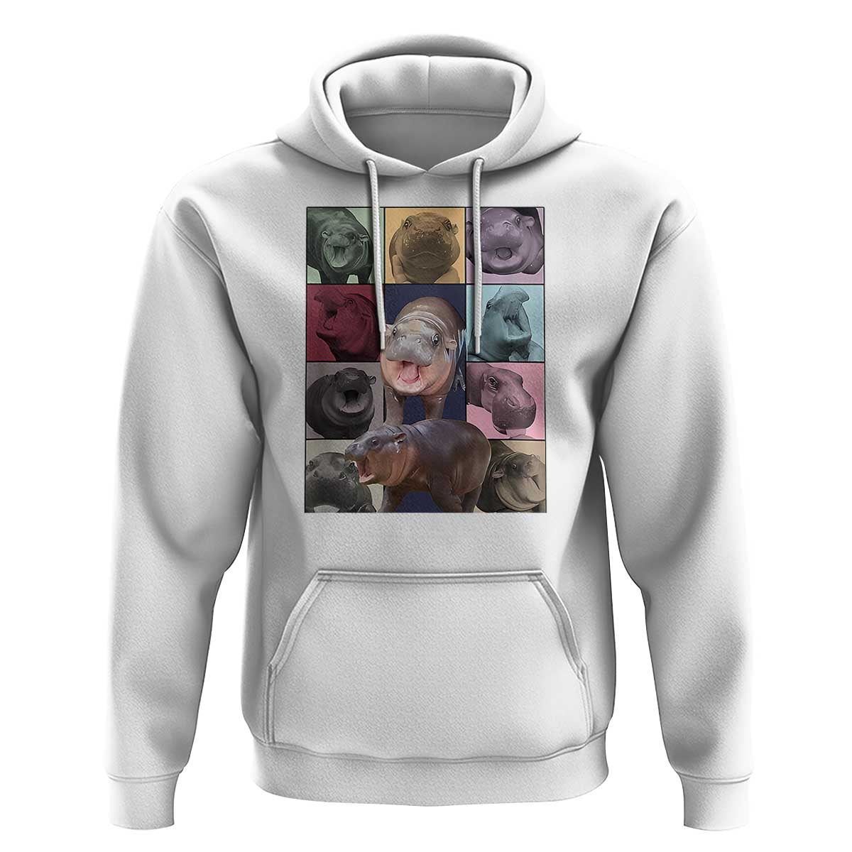 Baby Hippo Moo Deng Tour Hoodie Bouncy Cute Pygmy Hippopotamus