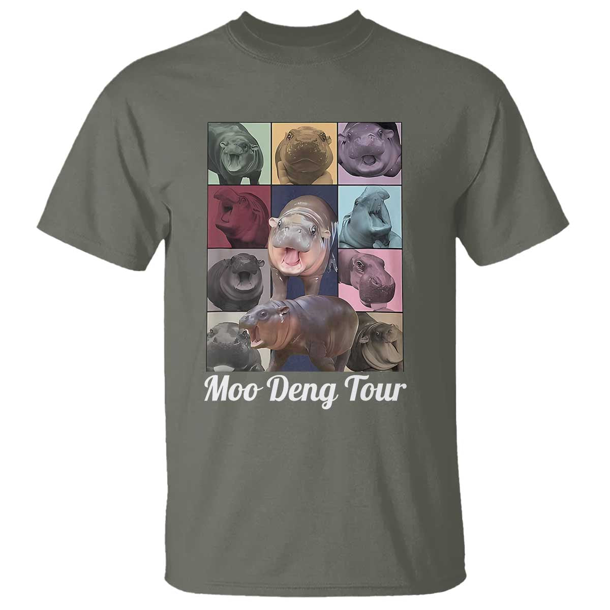 Baby Hippo Moo Deng Tour T Shirt Bouncy Cute Pygmy Hippopotamus - Wonder Print Shop