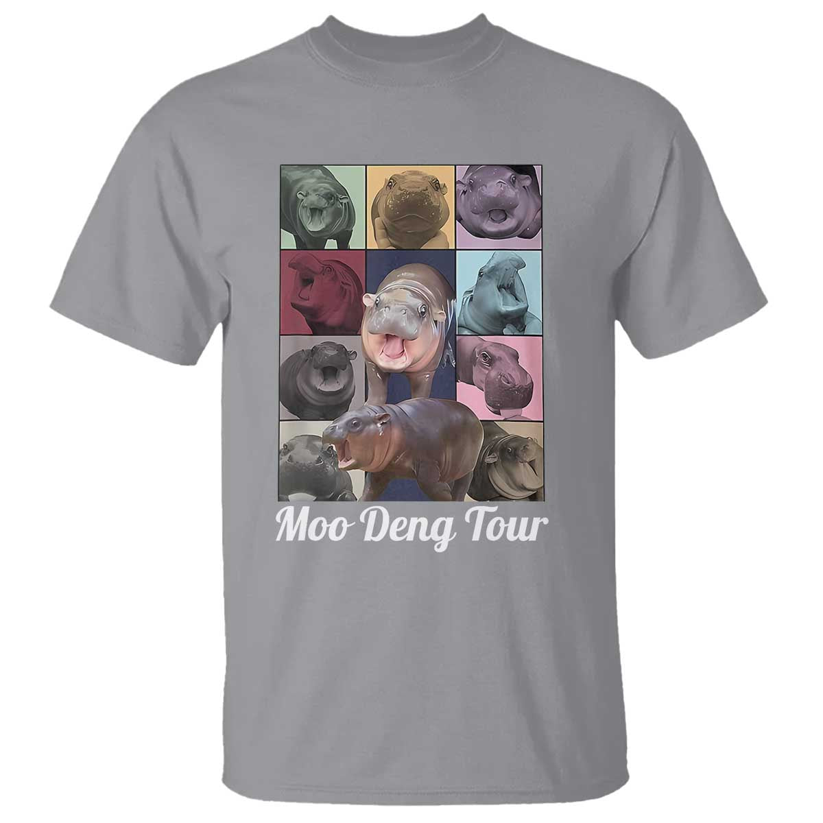 Baby Hippo Moo Deng Tour T Shirt Bouncy Cute Pygmy Hippopotamus - Wonder Print Shop