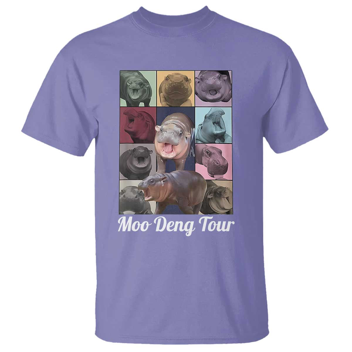 Baby Hippo Moo Deng Tour T Shirt Bouncy Cute Pygmy Hippopotamus - Wonder Print Shop