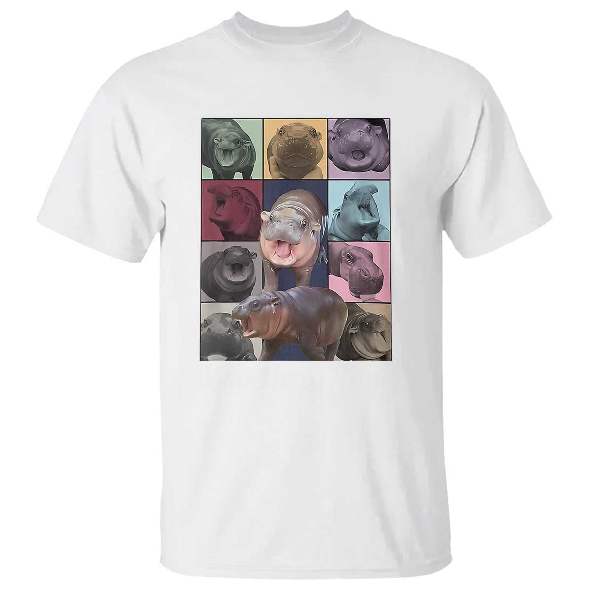 Baby Hippo Moo Deng Tour T Shirt Bouncy Cute Pygmy Hippopotamus - Wonder Print Shop